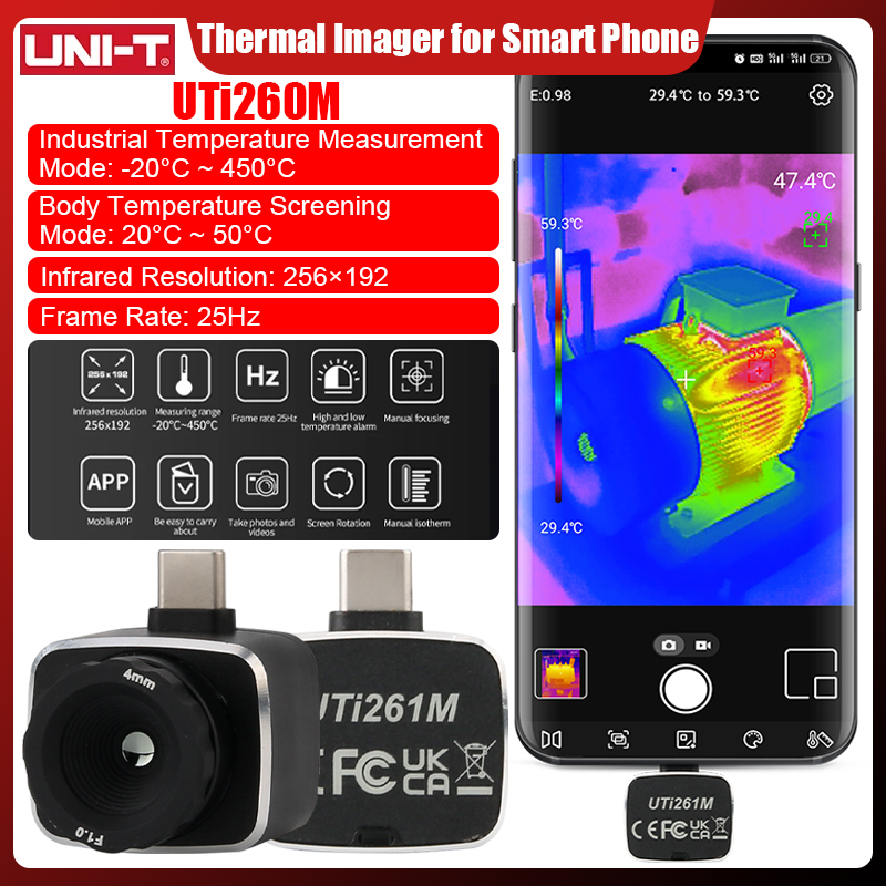 Thermal Imaging Camera 256X192 - كاميرا حرارية UNI-T UTi261M 256x192 كاميرا