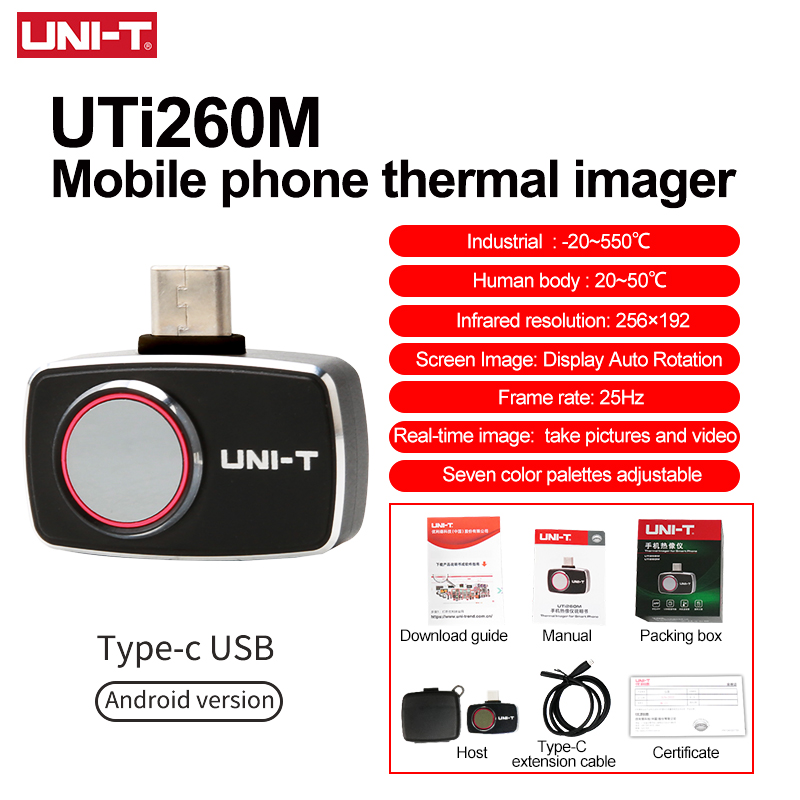 Thermal Imaging Camera 256X192 - كاميرا حرارية UNI-T للهواتف المحمولة UTI260M