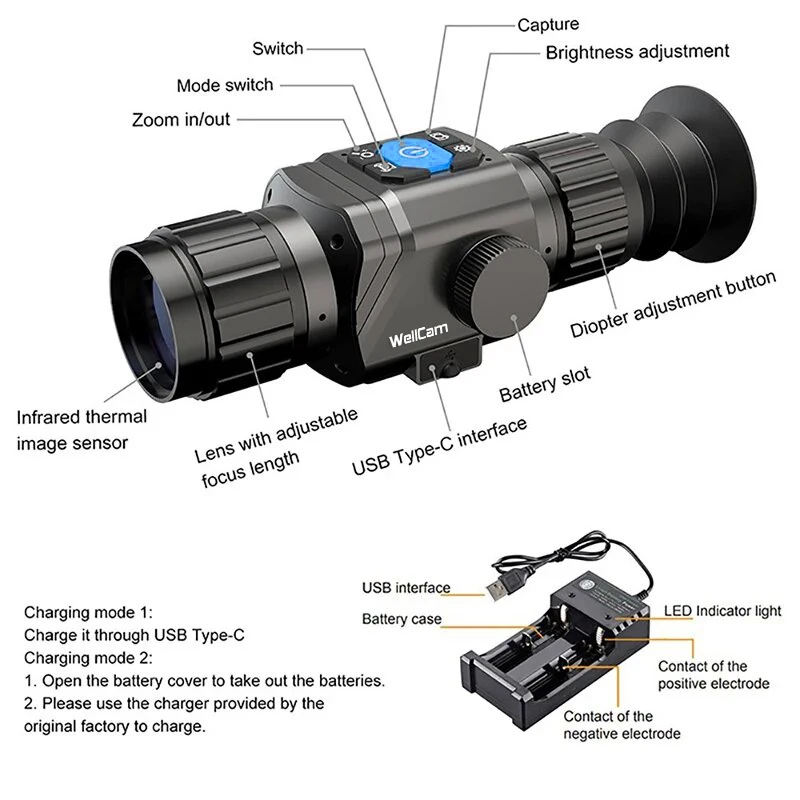 منظار حراري للصيد بمدى 1600 مت - مراجعة Thermal Scope Night Vision Monocular وسعره